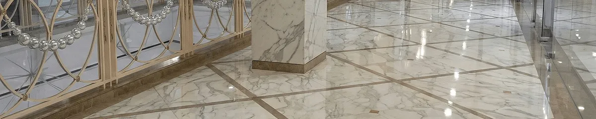 Beautiful marble floor professionally installed in Erie, PA